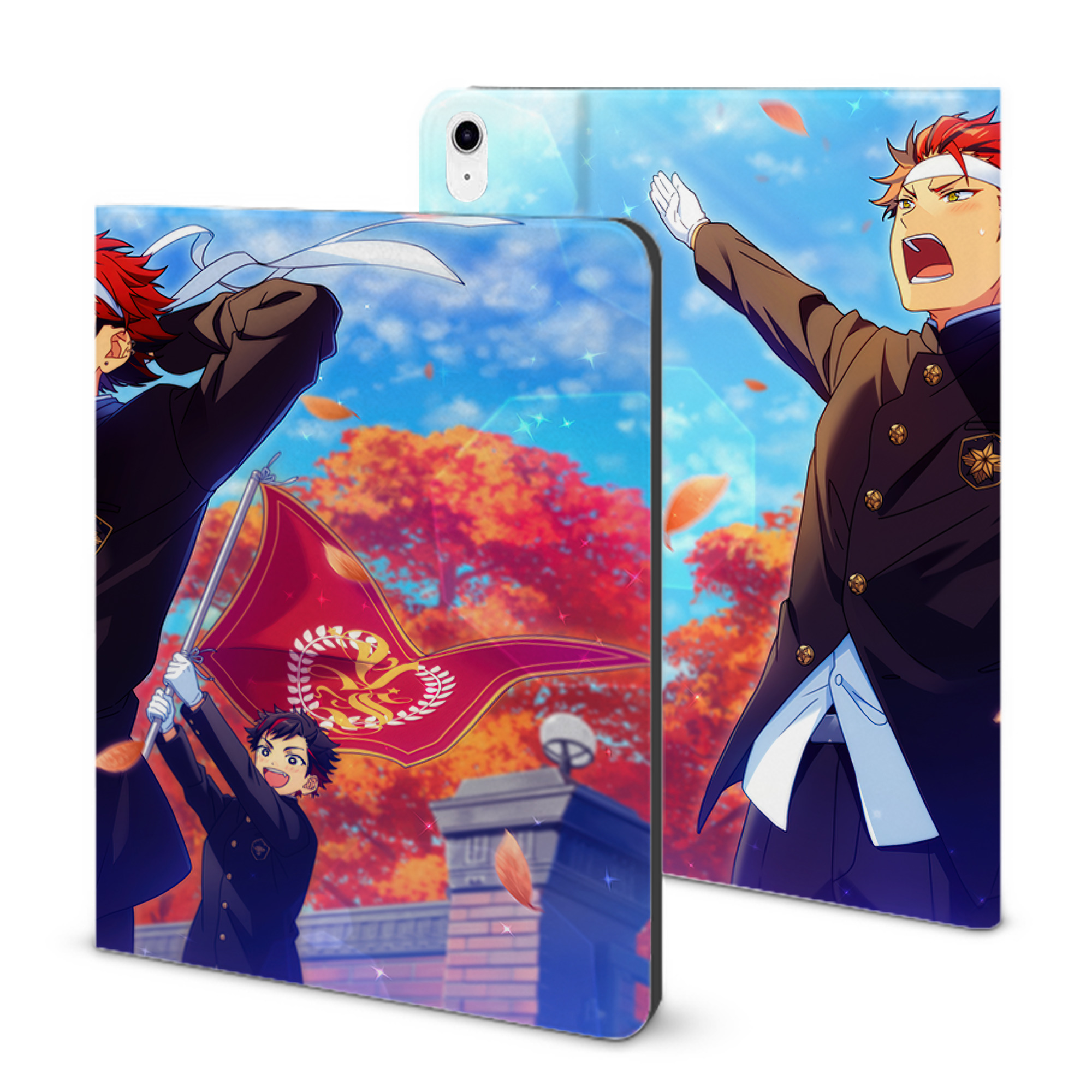 （画像用） あんさんぶるスターズ! Ensemble Stars IPad ケース ブック型 PUレザー TPU 耐衝撃 軽量 薄型 ペン収納なし 全面保護 IPad 各モデル対応